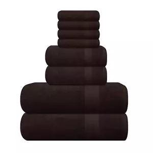 Ultra Soft 8-Piece Towel Set - 100% Pure Ringspun Cotton, Contains 2 Oversized B - Picture 1 of 12