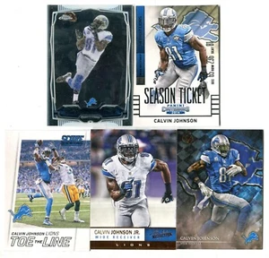 Calvin Johnson 5 Football Trading Card Lot HOF DETROIT LIONS (LOT 63) - Picture 1 of 1