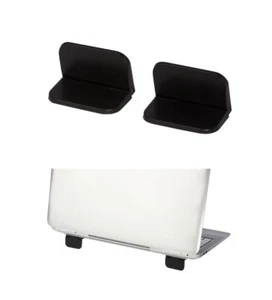 2X SUPPORTO PIEGHEVOLE PER COMPUTER PORTATILE PC laptop smartphone notebook NERO - Foto 1 di 3