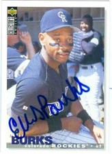 Ellis Burks autographed Baseball Card (Colorado Rockies) 1995 Upper Deck #447