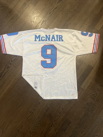 Steve McNair Houston Oilers Jersey Rookie Mens medium Logo Athletic White Cover