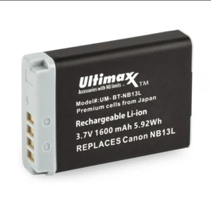 Ultimaxx Replacement NB-13L NB13L Battery for Canon G7XII G7X G9X SX720 - Picture 1 of 2