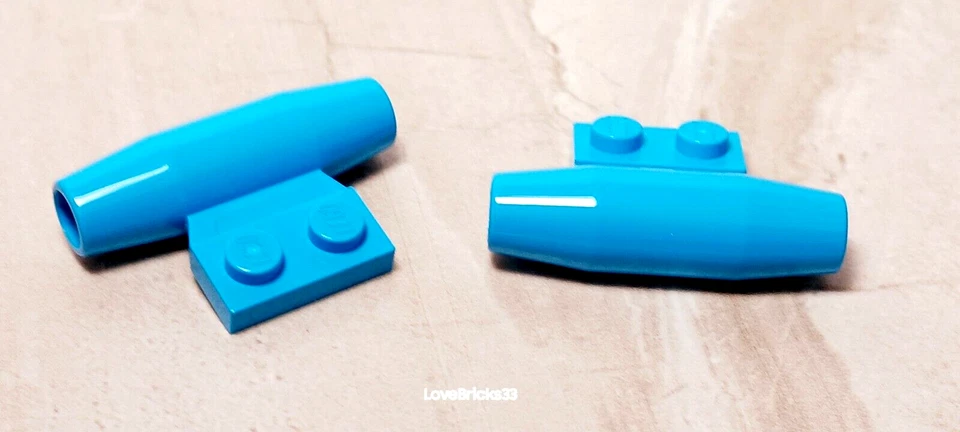 New LEGO Jet Engine Torpedo Dark Azure Plate Connection 1x2 Cylinder Tube Motoro - Image 1 of 1