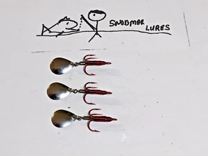 3 - Dressed Treble Hooks size 6 Red with Colorado Blades VMC - Picture 1 of 6