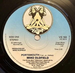MIKE OLDFIELD Portsmouth b/w Speak 7" 45rpm 1976 UK Solid Centre EX - Picture 1 of 4