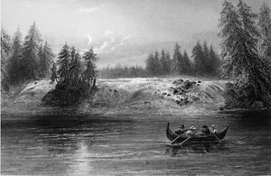 CANADA (ONTARIO) - CASCADE de la RIVIÈRE OUTAOUAIS à "LES CHATS" - Gravure 19e - Imagen 1 de 2