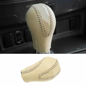 For Nissan Armada Patrol 17-2020 Beige Leather Middle Console Gear Shift Knob - Picture 1 of 8