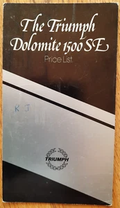 TRIUMPH DOLOMITE 1500 SE price list car sales brochure catalogue from 1979 - Picture 1 of 3