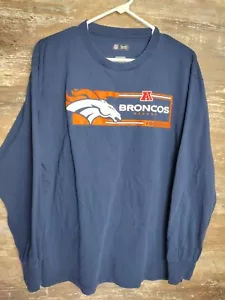 Camisa Denver Broncos Para Hombres Grande Azul Logo Estampado Manga Larga Equipo NFL Ropa - Imagen 1 de 7