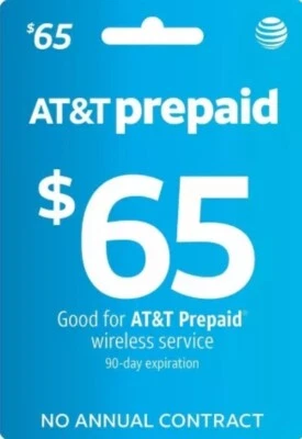 $65.00 AT&T RECARGA PREPAGO MÁS RÁPIDA DIRECTA AL TELÉFONO ⭐ CONSÍGUELO HOY-VENDEDOR DE CONFIANZA Foto 1 de 4