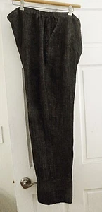 FLAX Large black textured roll-up slim fit pants zipper - Bild 1 von 5