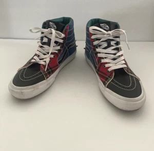 Zapatos de Skate Vans Sk8-Hi Tartan Daze Azul Denim/Rojo Picos Talla M7/W8.5 - Imagen 1 de 11