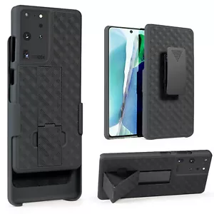 Samsung Galaxy S21 Ultra 5G Holster Case with Tempered Glass Protector Belt Clip - Picture 1 of 8