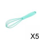 5xSilicone Whisk Kitchen Utensil Non Scratch Mixer Egg Beater Frothing Green
