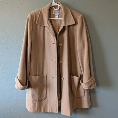 Abrigo Vintage Spiegel Lana Tostada Cachemira Guisante Talla 10 Foto 1 de 4