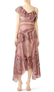 Maxi Vestido Rebecca Minkoff Pañuelo Largo con Volantes en Niveles Dobladillo Talla EE. UU. 10 - Imagen 1 de 5