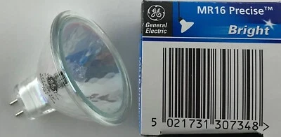 GE MR16 Precise Bright Halogen Dichroic 12V 50W 51mm 18º M250 EXZ GA3 C2 - Image 1 of 3