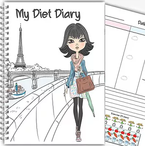 A5 DIET DIARY SLIMMING FOOD TRACKER DIET & WEIGHT LOSS DIARY PLANNER PARIS - Picture 1 of 6