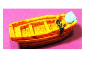MINIATURE RESINE : barque marron 43*18mm (01) - Photo 1/1