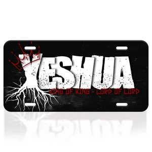 Placa de matrícula Yeshua Is King aluminio Jesús para autos camiones 6" por 12" hecha en EE. UU. - Imagen 1 de 5