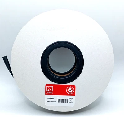 1 Reel of 7 M - RS PRO Heat Shrink Tubing, Black 6mm Sleeve Dia. x 7m Length 3:1 - Image 1 of 4