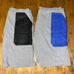 Riesige Marke grau blau schwarz 2er Pack Sweat Shorts Streetwear Hip Hop 2XL - Bild 1 von 7