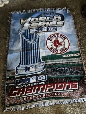Boston Red Sox 2004 World Series Champions MLB Fenway Park Throw Blanket Afghan - Image 1 of 2