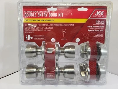 ACE Exterior Keyed-Alike Locking Double Entry Door Kit  -Tulip Satin - Image 1 of 4