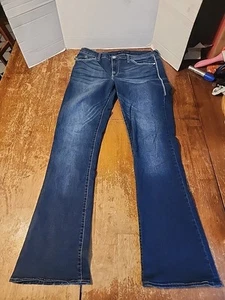 Rock & Republic Kasandra Jeans Bootcut Stretch Denim Blue Size 12M EUC Distress - Picture 1 of 8