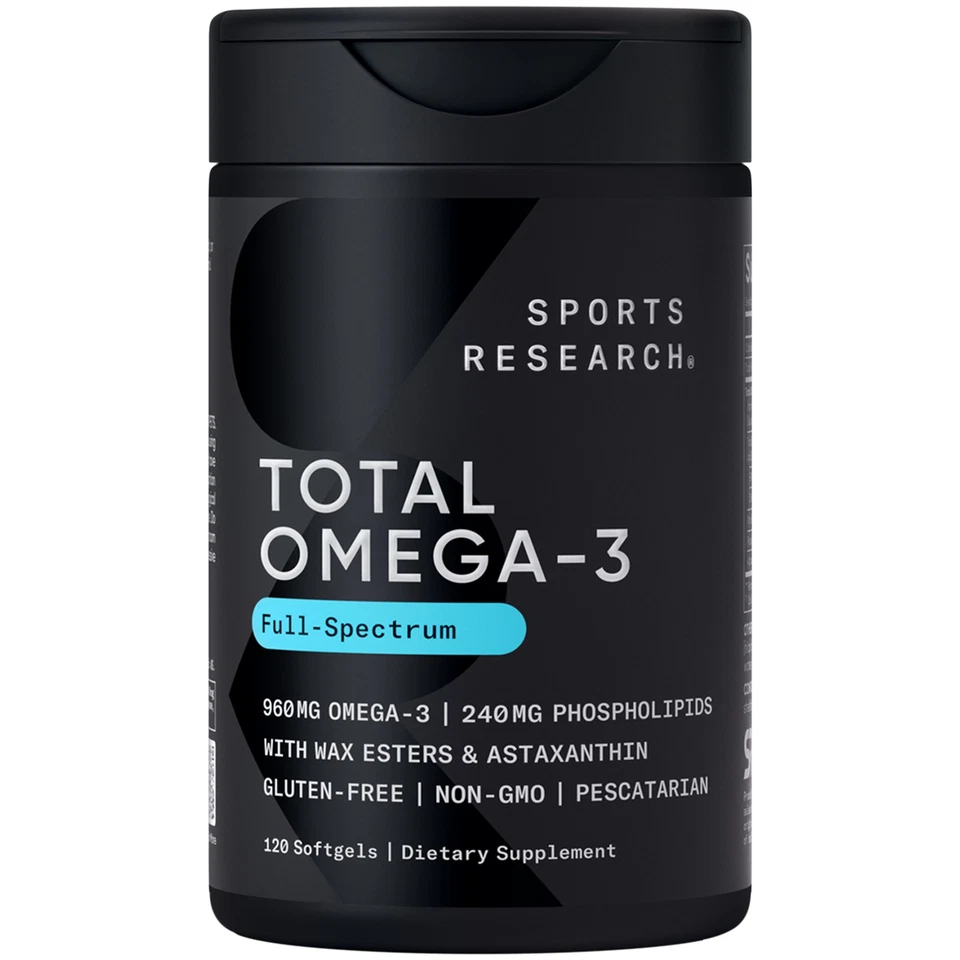 Total Omega-3 2200mg 120 Softgels Wild Salmon Krill Astaxanthin EPA DHA - Image 1 of 4