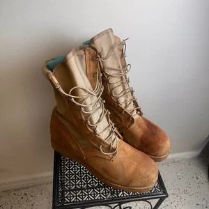 Vibram Sole Military Style Work Boots Combat Boots Mens Size 9.5 Leather FLAW - Picture 1 of 11
