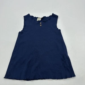 Zara Tank Top Youth Girl 8 Buttons Blue Solid..#27755 - Picture 1 of 10