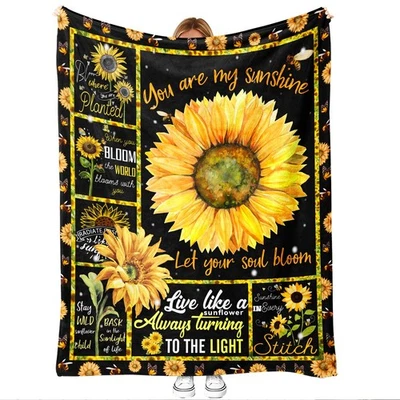 Manta Girasol Regalo para Mujer, Cita Inspiradora Decoración Floral para... Foto 1 de 4