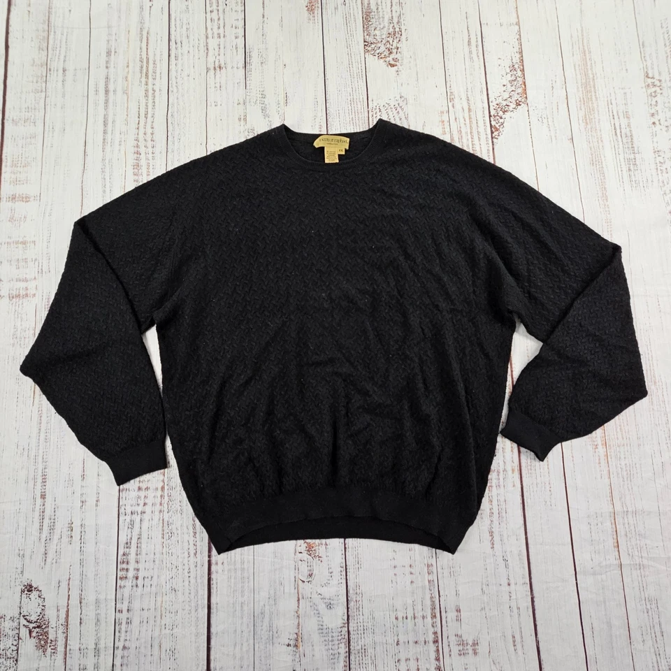 Tricots St. Raphael Black Soft Textured Silk Cashmere Blend Sweater Men's XXL - Image 1 of 4