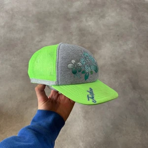Justice Floral Trucker Hat Boys Adjustable Mesh Snapback Cap, Green Grey - Picture 1 of 8