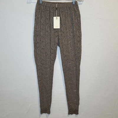 NUEVO✨Talla M NUEVO CON ETIQUETAS JOYFILM Mia Joy Gris Taupe Elena Encaje PAISLEY Leggings Mezcla Nylon Foto 1 de 4