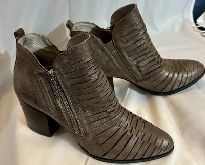 Botines DONALD J PLINER Elton Marrón Peltre Cuero Metálico Talla 9 Foto 1 de 4