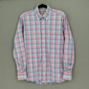 Gitman Bros Shirt Mens Medium Plaid Blue Button Down Pink Cotton Pastel USA - Picture 1 of 9