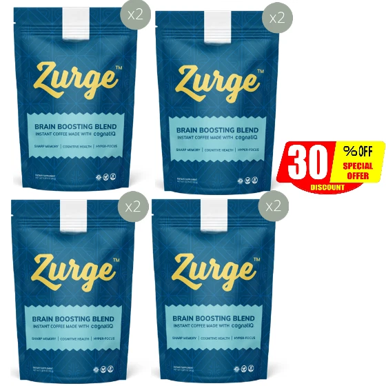 4 Pack Zurge Brain Boost Coffee – Focus & Memory Support Instant Drink - Image 1 of 1