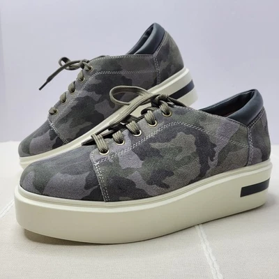 Linea Paolo Kendra Mujer Zapatos de Plataforma Talla 9M Verde Camuflaje Gamuza Cuero Tenis Foto 1 de 4