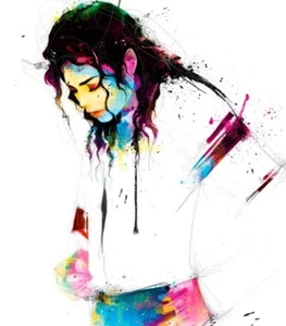 Michael Jackson Colourful wall art printed on canvas 22'' X 30" solid frame - Picture 1 of 3