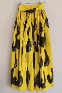 Advance Apparels Free Size Boho Maxi Full Skirt Elastic Waist Yellow Black - Picture 1 of 6