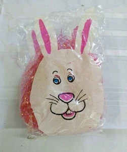 EASTER EGG BASKET GRASS NEON PINK VINTAGE - Picture 1 of 3