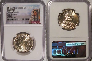 2021 D Native Sacagawea Dollar Military Service $1 NGC MS 68 First Releases - Picture 1 of 2
