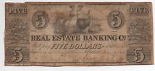 1839 5 Dollar Banknote Real Estate Banking Co Hinds County Mississippi