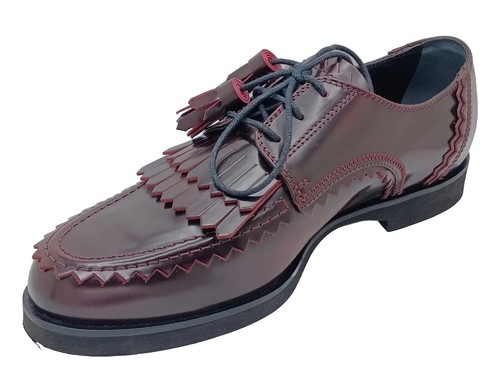 TOD’S Mocassini Oxford taglia 7 nuovi Tod's Borgogna con frange in pelle verniciata 37 5