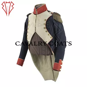 Giacca Ufficiale Fanteria Linea Napoleonica Francese Nuova (1812), Cappotto Lana Blu NAvy - Foto 1 di 3