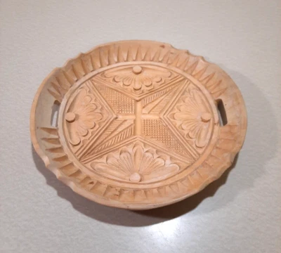 Bandeja de madera tallada a mano vintage diseño floral rústico arte popular boho cottagecore Foto 1 de 4