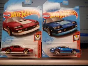 HOT WHEELS 85 camaro iroc set of 2 red and blue n - Picture 1 of 3