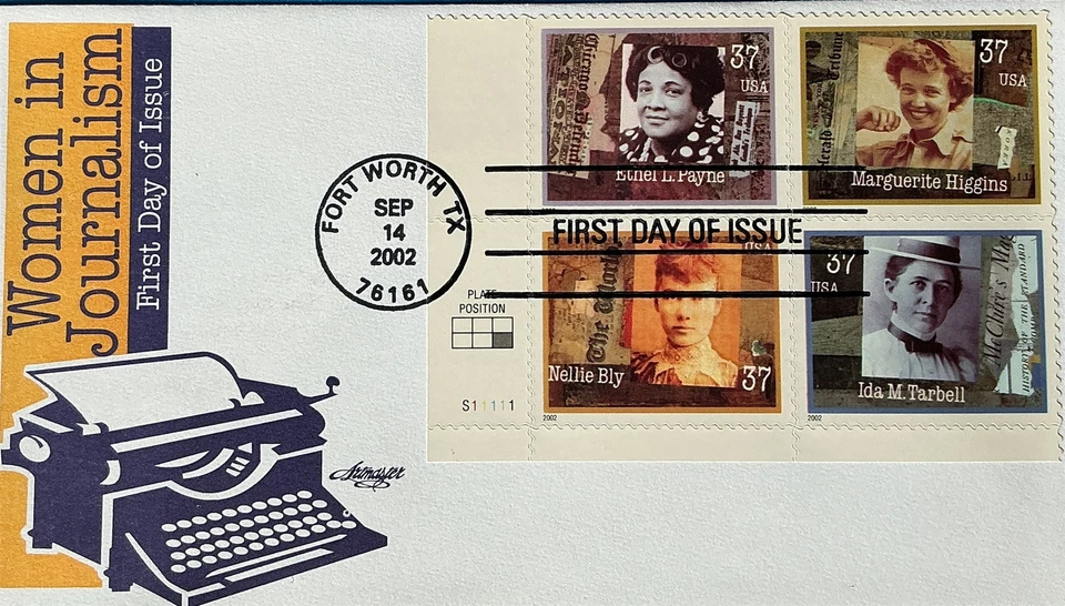 Artmaster 3669A Women in Journalism Plate Block Bly Payne Tarbell Higgins  Foto 1 de 1